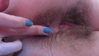 cuteblonde666 Winking my wet hairy asshole in closeup - Close-Ups-6