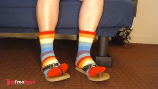 [GetFreeDays.com] Fuzzy Rainbow Socks Guess Leather Flip Flops Porn Clip May 2023-4