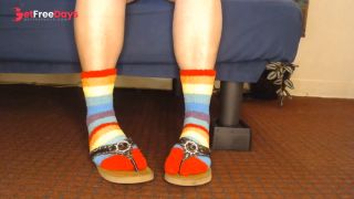 [GetFreeDays.com] Fuzzy Rainbow Socks Guess Leather Flip Flops Porn Clip May 2023-5