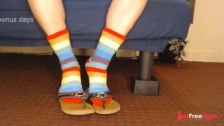 [GetFreeDays.com] Fuzzy Rainbow Socks Guess Leather Flip Flops Porn Clip May 2023-7