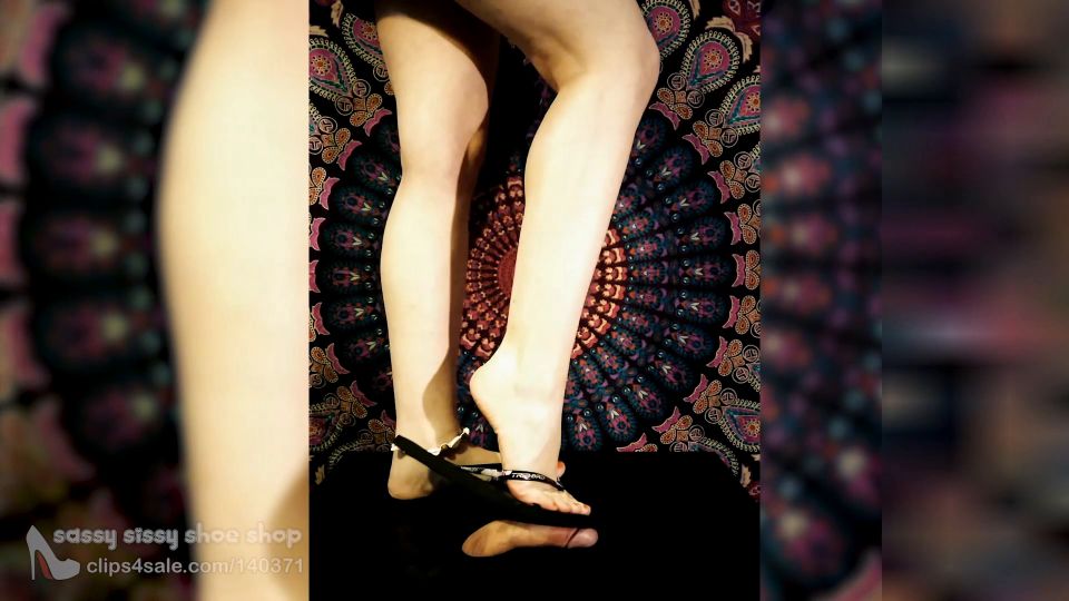 Sassy Sissy Shoe Shop Mistress Ready For The Beach Flip Flops Footjob Shoejob (Fetish porn)