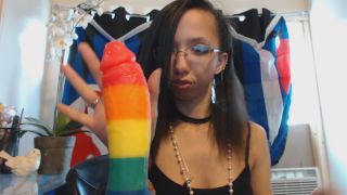 adult xxx clip 35 Miss Alice the Goth – POV Rainbow Bbc Dildo Hand Job, real amateur wife on solo female -2