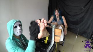 Hyper Ticklish Hailie - Feet In The Stocks - First Time ...-9