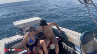 Girl in bikini fucks on boat in public and gets creampied-0