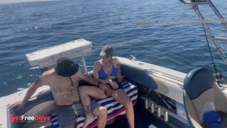 Girl in bikini fucks on boat in public and gets creampied-1
