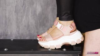 I Stomp His Balls And He Fucks My Feet Sandals And Feet Fucking (Femdom porn)-3