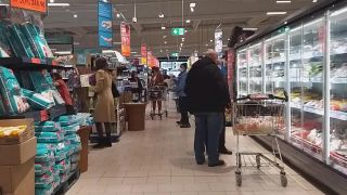 Dream4AngelKinky PUSSY FLASH n taking Skirt Off in the Store # My BUTT PLUG Risky Adventure at SuperMarket-7