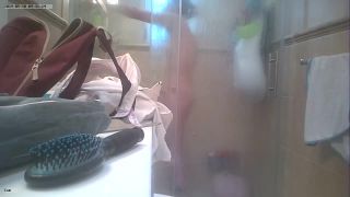 Horny girl fingering pussy in the shower. hidden cam-1