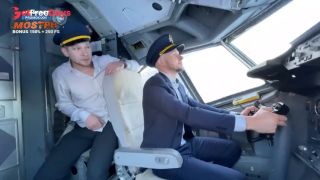 Married Flight Attendant Fucks with Pilots During a Flight in all Holes-1