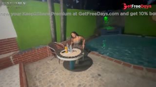 I take my busty stepsister to a nice private pool so I can fuck her all night-1