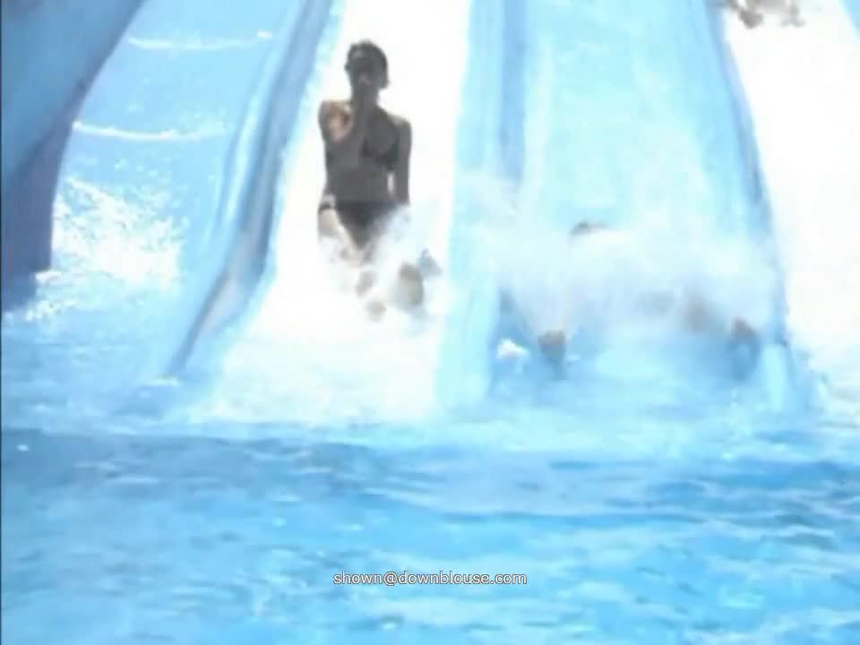 Waterslide nipple slip from young  girl