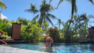 Charlie Red - Sexy redhead playing in the pool with her tits-5