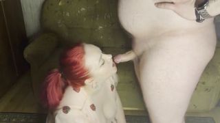 Handjob A cute girl greedily sucks a dick and kisses her stomach, for which she gets cum in her face-1