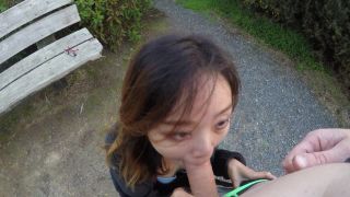 Public Blowjob And Cum Walk In The Park – Cum On Anna – Anna Li on asian girl porn blowjob 3-1