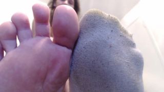 adult clip 30 Gag on My Dirty White Socks - sock smelling - feet porn foot tickling fetish-6