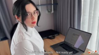 Horny Secretary Sucks And Fucks BossS Dick Till Cum In Mouth  Caught Masturbating At Workplace 1080p-0