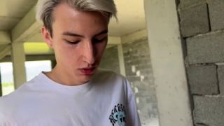 Threesome Shared his hot busty girlfriend with his stepfather in an abandoned house-3