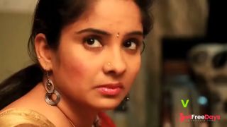 Indian Housewife Aunty Varsha Romance With Husband Friend In Bedroom On Saree Hot Telugu Short Film -9