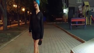 Russian teen Forest Whore - Night walk and sex with real stranger-9