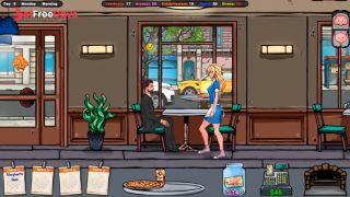The waitress got very excited from drinking beer with a client-7