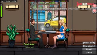 The waitress got very excited from drinking beer with a client-8