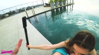 Accidentally Cum In Her Pussy Near The Rooftop Pool  Solazola 1080p-7