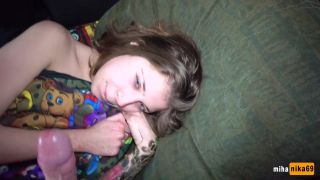 MihaNika69 - Family Therapy - Stepsister gets a powerful cum in the face in the morning  - hardcore - russian amateur nylon-2