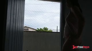 [GetFreeDays.com] Exhibitionist wife on balcony teasing the cuckold Porn Leak February 2023-0