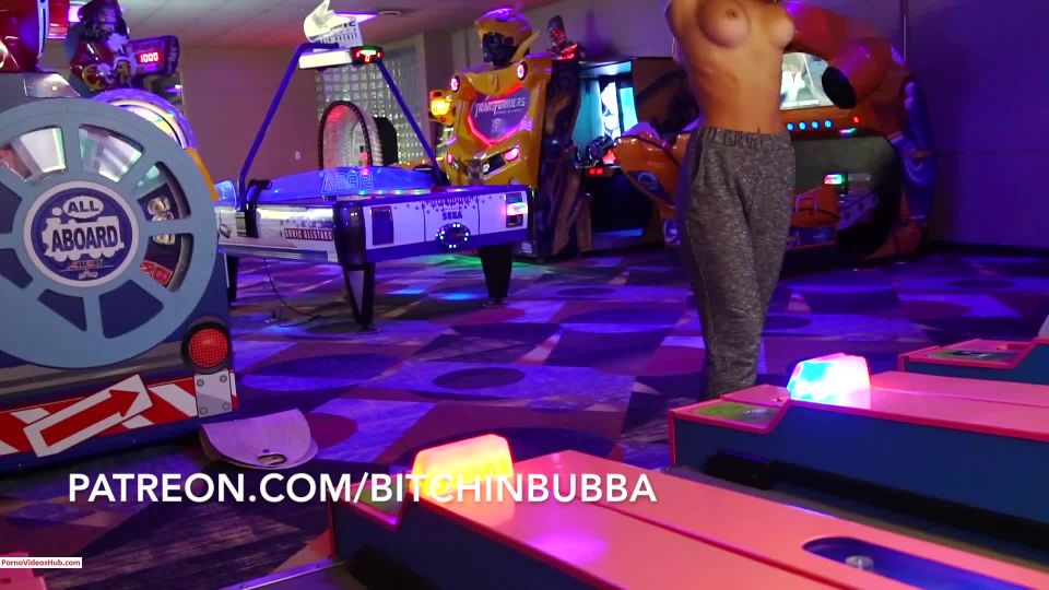 BITCHINBUBBA - HOT COLLEGE GIRL FLASHING IN PUBLIC ARCADE femdom 