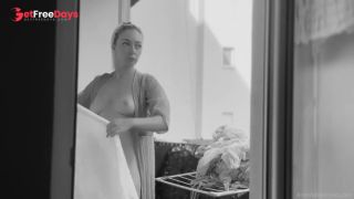 [GetFreeDays.com] Naked chubby woman hangs out laundry on the balcony for neighbors can watch Porn Stream October 2022-4