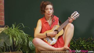 Skinny Amateur Chick Ruby Plays Her Guitar And Masturbates With Sex Toy.-1