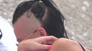 free xxx video 36 Special kind of girl on the beach - half shaved - feet porn lady barbara foot fetish-9