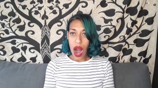 Yawning with red lipstick (Fetish porn)-2