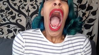 Yawning with red lipstick (Fetish porn)-3