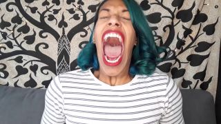 Yawning with red lipstick (Fetish porn)-5