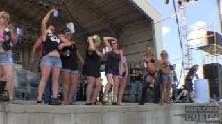 Sporty Young Girls Wet Tshirt Boob Contest at Abate 2014 Biker Rally Algona Iowa public Beth-0