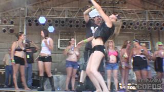 Sporty Young Girls Wet Tshirt Boob Contest at Abate 2014 Biker Rally Algona Iowa public Beth-3