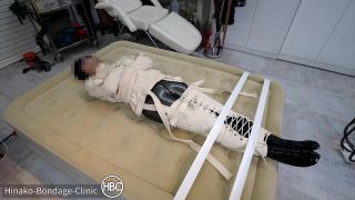 online adult video 49 big feet fetish Hinako Bondage Clinic – Taped Down to the Bed in a Latex Cat Suit and Canvas Straitjacket, bdsm on bdsm porn-5