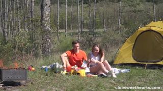 Horny young couple fucking in a tent Teen!-0