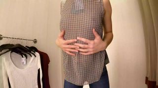 Kelly AlemanSexy Teen with Small Tits Try-on Haul Slim Blouses, Pullovers in Dressing Room-6