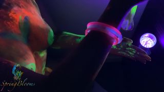 SpringbloomsNeon - Teen GF Makes him Cum and Uses Sperm from Condom Under the UV Light-8