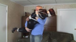 xxx clip 25 Catsuited Hogtie Seductively Struggling, panty fetish porn on bdsm porn -7