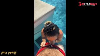 POV outdoor Public BJ at infinity pool THROATPIE-3