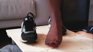 Trample shoejob - nylon footjob.-9