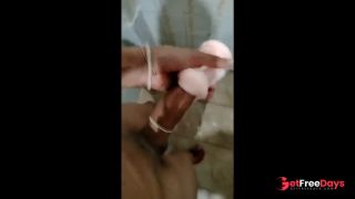 Masturbating my huge cock with a toy - look if it was your mouth-5