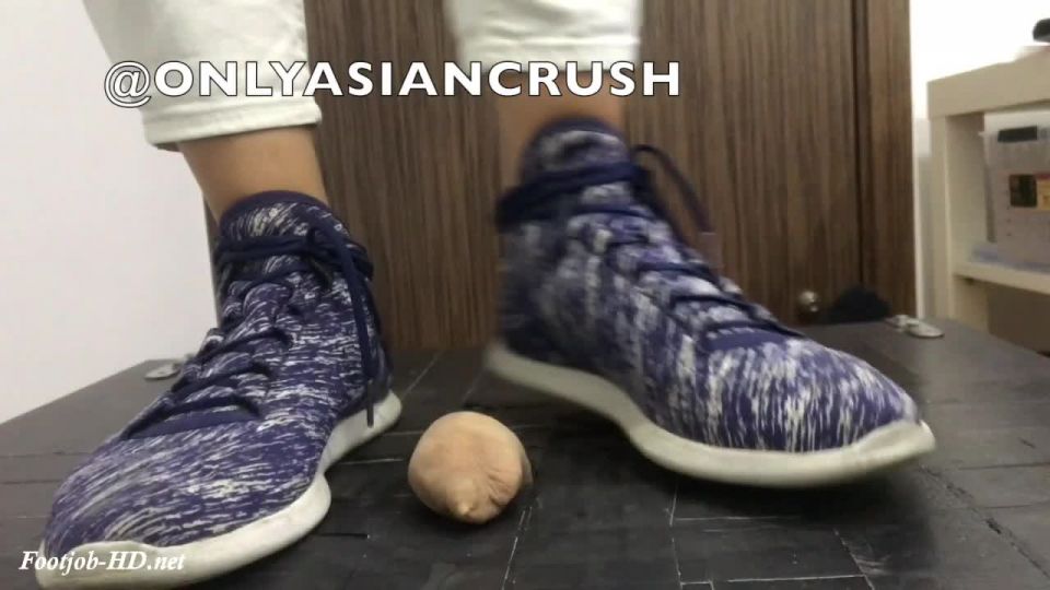 Blue Sneakers Cock Crush Asian!