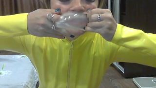 I'm Wearing a Yellow Latex Catsuit, Playing with a Condom and Being Such a Dir.-7