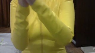 I'm Wearing a Yellow Latex Catsuit, Playing with a Condom and Being Such a Dir.-9