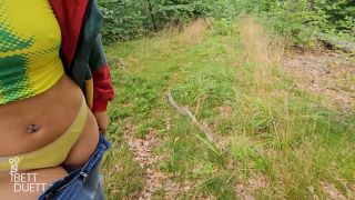 Bett Duett - Climbed the cock on mountain top!! 1080P - Real couple-2