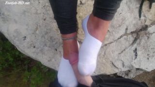 adult clip 37 femdom ball whipping fetish porn | Leonie – Shoe tease. White ped socks tease. Sockjob / footjob. Cum on feet – Shoes Socks And Feet!!! | porn-5